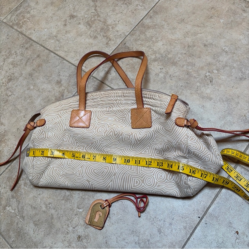 Canvas Tote Bag with Leather Trim - Beige - Picture 15 of 16